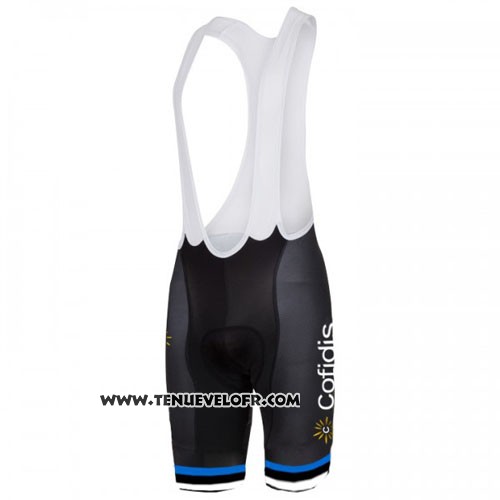 2016 Maillot Ciclismo Cofidis Azur et Noir Manches Courtes et Cuissard